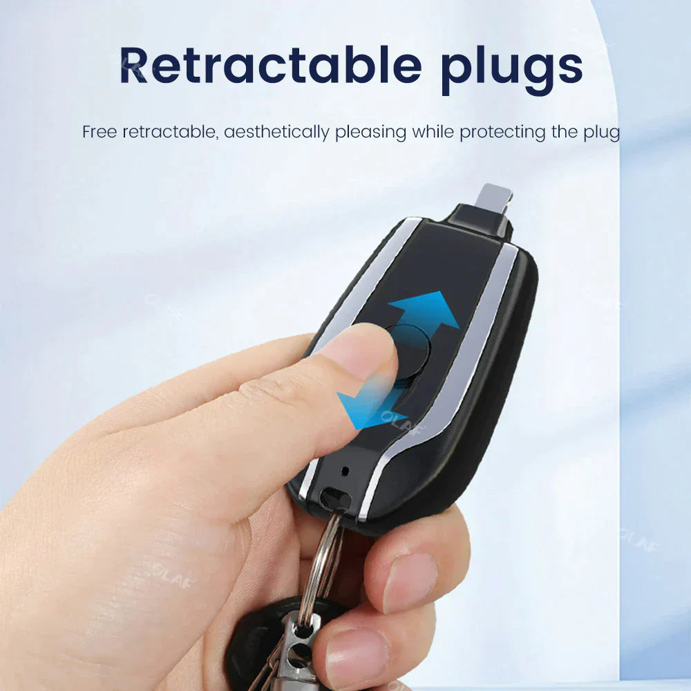 Keychain Portable Charger,1500mAh Mini Power Emergency Pod Key Ring Cell Phone Charger